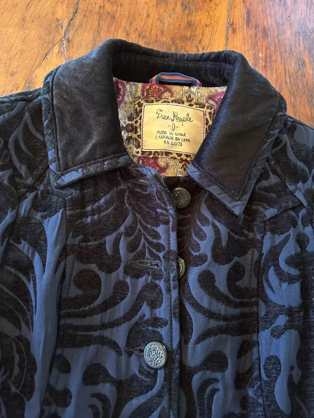 Vintage Y2K Betsey Johnson Jacquard Pleated Military Coat